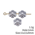 Layered Flower Spacer Bead in Antique Silver Metal Finish view 3