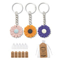Resin Daisy Flower Keychain Silver Ring Chain Three Colors view 2