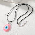 Teardrop Resin Evil Eye Pendant Necklaces on Black Cords view 5