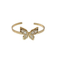 Clear Crystal Butterfly Open Cuff Bracelet In Silver Or Gold Tone view 5