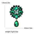 Crystal Flower Cluster Brooch With Teardrop in Eight Colors view 6