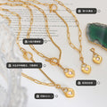 Gold Steel Heart Padlock OT Mixed Chain Necklace 45cm view 2