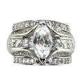 Silver Marquise Clear Stone Three Piece Ring Set Sizes 6-10 view 5