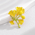 Ginkgo Leaf Enamel Metal Brooch Pin for Jackets and Lapels view 5