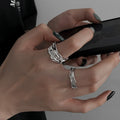 Two Piece Sculpted Open Ring Set In Silver Tone Or Gold Tone view 3