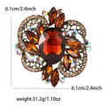 Round Floral Crystal Brooch with Faceted Stones for Jackets and Scarves view 10