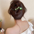 Cat Eye Bead Twist Banana Hair Clips Yellow White Green view 3