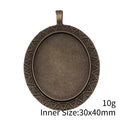 Triangle Border Oval Pendant Setting 30x40mm Two Finishes view 3