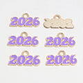 Colorful Enamel Four Digit Number Charms with Gold Tone Edges view 7