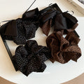 Leopard Fabric Satin Bow Oversized Hair Claw 2 Colors view 4