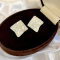 White Faceted Crystal Wing Stud Earrings in Two Shapes view 2