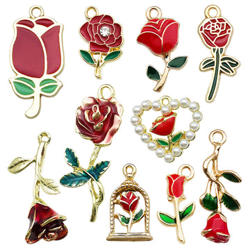 Gold-Tone Flower Metal Charms with 11 Listed Options