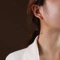 Gold Steel And Rose Gold Teardrop Hook Drop Earrings view 2