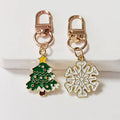 Christmas Enamel Charm Keychains Gold Clasp 9 Holiday Styles view 4