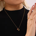 Gold Ball Chain Teardrop Zircon Pendant Necklace Color Combos view 1