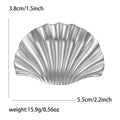 Ridged Scallop Shell Brooch with Polished Metal Finish view 6