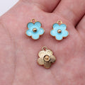 Enamel Metal Flower Charms in Five Bright Color Options view 10