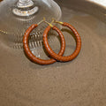 Leopard Print and Solid Oversized Hoop Earrings in Seven Styles view 7
