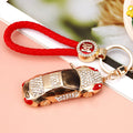 Jeweled Long Sedan Car Keychains with Six Fortune Loop Colors view 1