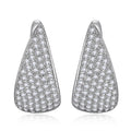 Silver Tone Pavé Teardrop Huggie Earrings With Hinged Backs view 3
