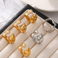 Irregular Wave Open Ring With Rhinestone Edge Size 7 view 4