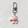 White Fortune Cat Resin Clip Keychains in Five Designs view 4
