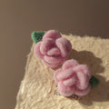 Soft Fabric Rose Stud Earrings in Five Bright Colors view 6