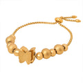 Gold And Steel Slider Bracelets Hearts Butterflies Crystal Beads view 5