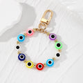 Circular Beaded Loop Evil Eye Clip Keychains in Five Options view 3