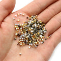 Tiny Rectangular Crimp Beads in Multiple Metal Finishes view 2