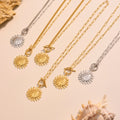 Sunburst Toggle Pendant Necklace in Two Designs and Two Tones view 4