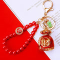 Chinese Fortune Charm Keychain Collection with Red Bead Loops view 3