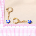 Gold Heart Evil Eye Chain Huggie Earrings 4 Styles view 4