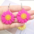 Glitter Acrylic Daisy Flower Drop Earrings 5 Colors view 4