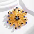 Gold Tone Sunflower Crystal Metal Brooch Pin 6.5 cm view 4