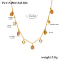 Teardrop Crystal Station Necklace in Five Color Styles view 10