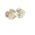 Layered Resin Rose Stud Earrings in Pink Yellow Blue and Red view 5