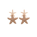 Four Color Woven Double Starfish Statement Dangle Earrings view 5
