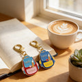 Hello School Backpack Enamel Charm Keychain Two Colors view 3