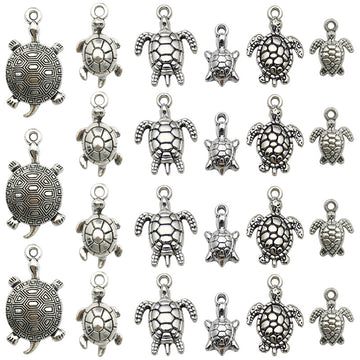 Antique Silver Turtle Metal Charms with 7 Listed Options