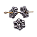 Antique Silver Daisy Flower Small Hole Spacer Bead view 4