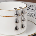 Triple Polished Teardrop Link Long Drop Stud Earrings view 4
