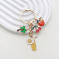 Fruit Drink Cup and Lemon Slice Charm Keychain with Metal Hardware view 1
