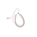 Pink Pearl Crystal Flower Necklace Bracelet Jewelry Set view 5