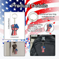 Raised Fist American Flag Keychain With Metal Ring view 2