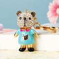 Jeweled Couple Bear Keychains in Red and Blue Pictured Colors view 3