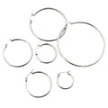 Silver Tone Stainless Steel Hoop Earring Findings in Seven Sizes view 5