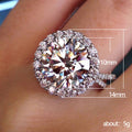 Silver Tone Oversized Round Halo Ring With Split Band view 5