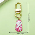 Sitting Cat Charm Keychains With Gold-Tone Swivel Clasps view 10