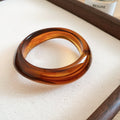 Irregular Marbled Acrylic Resin Bangle Bracelets 7 Colors view 10